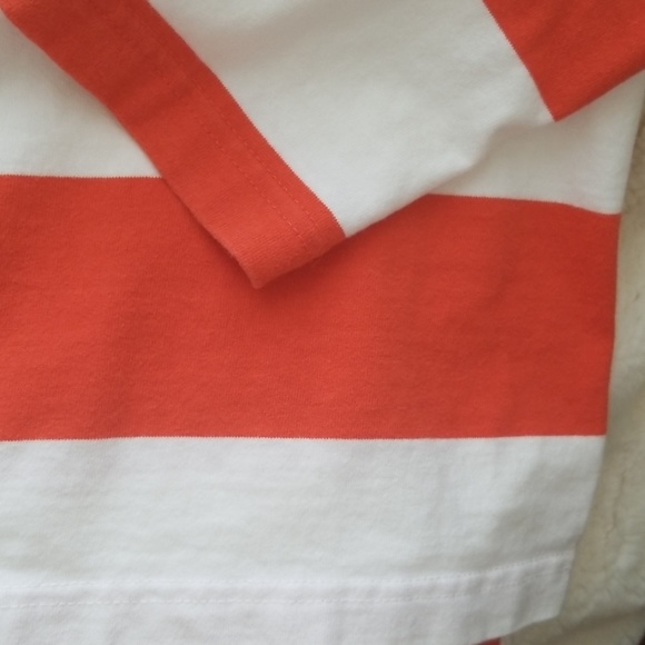 Jcrew orange and white rugby polo - Picture 3 of 5